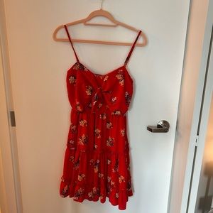 Red floral sundress